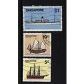 SINGAPORE Group 3 stamps inc $1 Ships series - ...