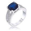 3ct Elegant Silvertone Criss-Cross Sapphire Blu...