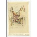 Yorkshire WHITBY Grape Lane Art Postcard by Mar...