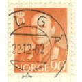 Norway 1958 - SG484 - 90ore orange - King Olav ...