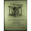 1922 Boice Ball-bearing Bench Saw Ad - Long Life