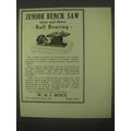 1922 Boice Junior Bench Saw Ad