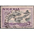 NIGERIA, RAIL, BRIDGE, Jebba, River Niger, 1953 purple, 3d