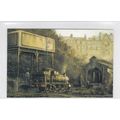 Locomotive refuelling near Shed Unknown Artist ...