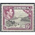 Jamaica 1950 SG128a 6d Grey & Purple P13.5x13 M...