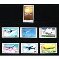 MONGOLIA 1984 CIVIL AVIATION SET 7 VALS U/M MINT