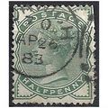 1880 SG164 1/2d Deep Green Fine Used Norwich CD...