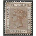 Sierra Leone 1876 SG16 1/2d Brown Wmk Crown CC ...