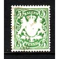 GERMANY STATES BAVARIA 1876 SG 122 5pf GREEN FI...