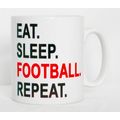 Eat Sleep Football Mug Can Personalise Funny Fo...