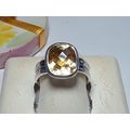 Estate 3.5ct Natural Cushion Cut Citrine Bezel ...
