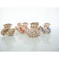 small mini gold metal crystal hair claw clip