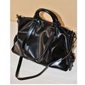 Women Trendy Vegan Leather Hobo Handbags Black