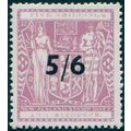 New Zealand 1940 5/6 on 5s 6d lilac Postal Fisc...