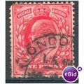 GB stamps 1902-10 KEV11 - 1d SG219 London 14