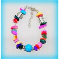 Pretty Womens Girls Multi Stone Bangle Bracelet...