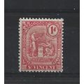 St Vincent.SG99 1d Carmine.Mounted Mint.Jun24a