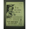 1940 Van Heusen Semi Stiff Collars Ad - In the ...