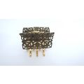 Small/medium gold and bronze metal filigree hai...