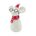 Festive Mouse Ornament Wearing Glasses 15 CM Ce...