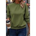 Jungle Green Solid Textured Raglan Sleeve Pullo...