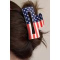 Dark Blue American Flag Print Square Claw Clip