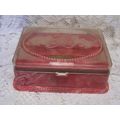 Vintage 50s Hommer Pink Marbled Sewing Box Kitt...