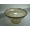 Glass compote mosiac pattern yellow
