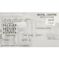 Erasure 2007 Nottingham Live Concert Ticket