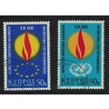 Cyprus Human Rights Year 2v 1968 CTO SG#316-317