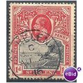 St Helena 1916 SG73a 1d Black & Scarlet Fine Us...