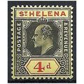 St Helena 1908 SG66 4d Black & Red/Yellow Mount...