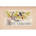 An Anchor And Holly Happy Christmas Silk Postca...