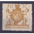 LIECHTENSTEIN 1920 PERF 10K ARMS VALUE NO GUM