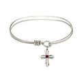 Cross Bangle, Sterling Silver, Garnet, January ...