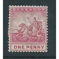 barbados stamp sg107 sg 107 hm some gum toning.