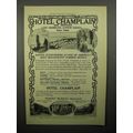 1908 Hotel Champlain Ad - Known Everywhere