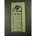 1903 The North-Western Line Ad - To Omaha and t...