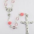 PINK CRYSTAL AND FLOWER ROSARY