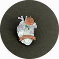 Heart Art Pin Badge Picture Rose Enamelled Meta...