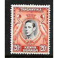 KENYA UGANDA & TANGANYIKA 1942 20c BLACK AND OR...