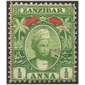 Zanzibar 1896 SG156 1/2a Yellow-Green Fine Used...