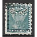 CHILE 1934 AIR 2p BLUE FOKKER SUPER AIRCRAFT SG...