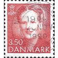 DENMARK, Queen Margrethe II, red 1990, 3.50Sk, #2