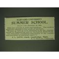 1900 Harvard University Ad - Summer School July...