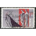 Malta 1965 Christmas 1d Slate Purple and Red SG...