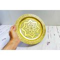 Vintage Brass Tray, Handmade Engraved Plate, Or...
