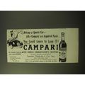 1960 Campari Aperitif Ad - Driving a sports car