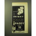 1960 Paddy Irish Whisky Ad - Convinced you like Irish?