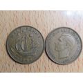 GB 1942 George VI Ship Half Penny Coin